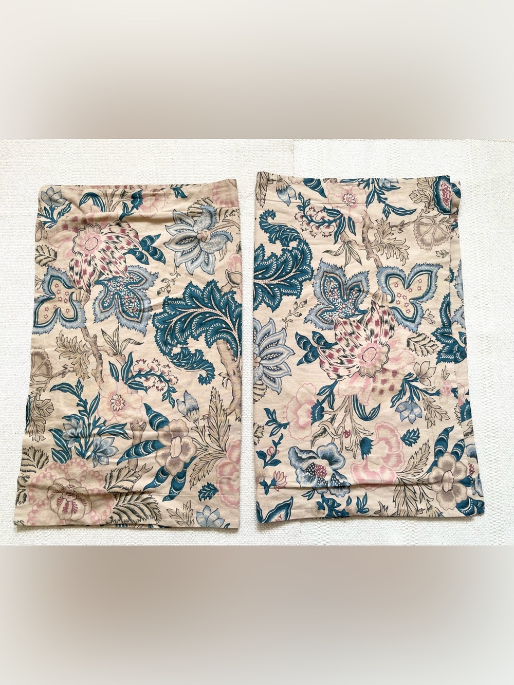 Pottery Barn KARALA Blue Floral Linen Blend STANDARD Sham